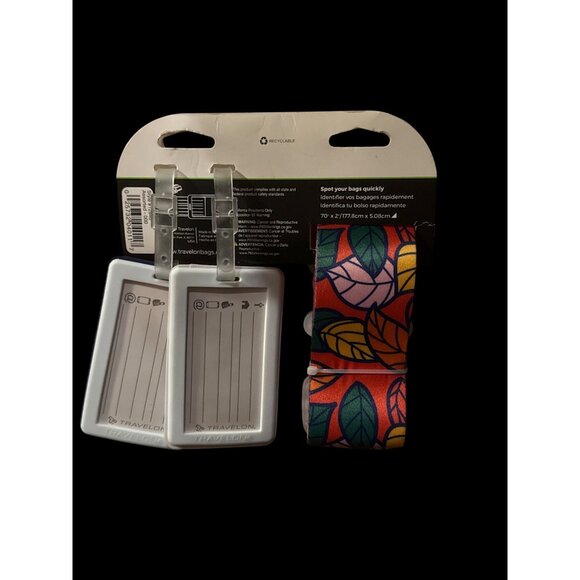 Travelon Travel ID Combo Set With Luggage Strap & 2 Tags - New With Tag - Picture 2 of 2